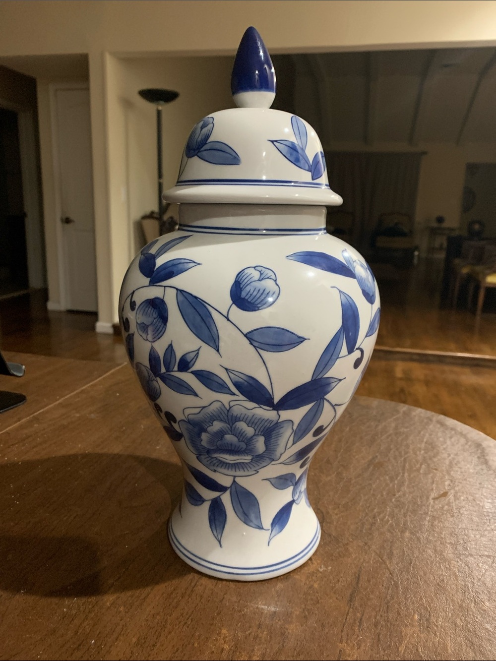 Blue and White Floral Ginger Jar